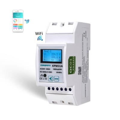 China Built-in Relay House use din rail pre paid off electric meter single phase din rail smart wifi wattmeter for sale