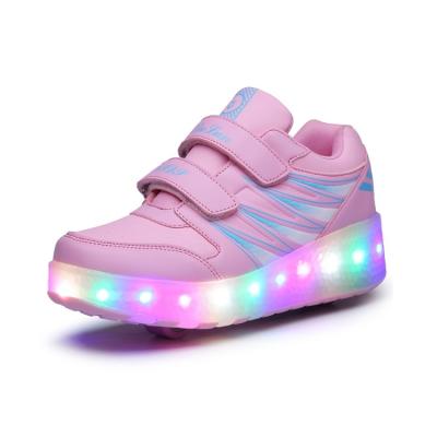 China 2021 New Leisure Entertainment Durable Led Lightweight Black Pink Sports Shoes Roller Skate Shoes for sale