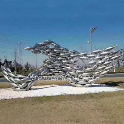 China China Giant Customize Size Fish Sculpture Metal With Matte Technic for sale