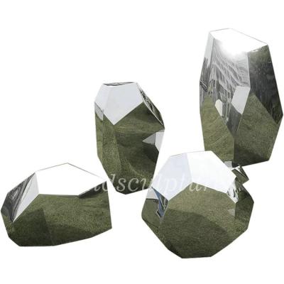 China Modern China Art Mirror Rock Statues For Garden With High Gloss for sale