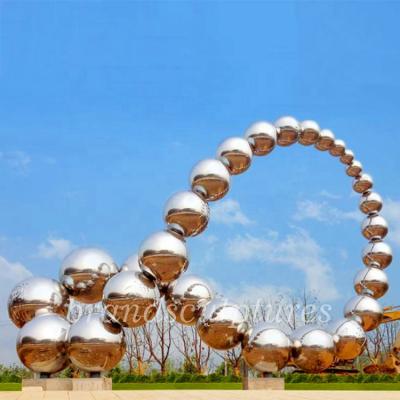 China Spectacular China Ball Polished Large Outdoor Metal Sculptures For Sale for sale