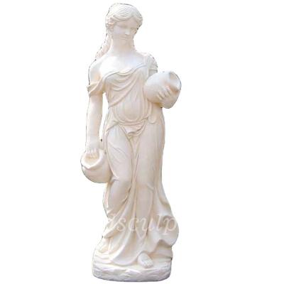 China Full Handmade Outdoor Stone Carvings And Sculptures Lady Garden Statues For Sale for sale