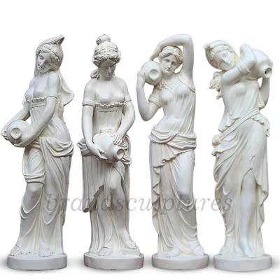 China Full Handmade Ancient Roman Marble Carving Woman Figure Statue for sale