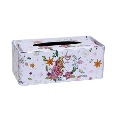 China Multifunctional Household Application Metal Tissue Box with Unicorn Design For Dining Room, Kitchen, Bedroom Dresser and Home Decoration for sale