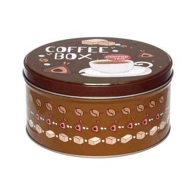 China Sustainable Multifunctional Round Tin Box With Coffee Design Food Grade Set Of 3 for sale