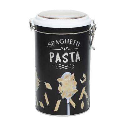 China High Quality Viable Food Grade Round Tin Box With 3D Pasta Design With Transfer Lid for sale