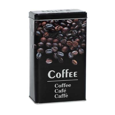 China Sustainable High Quality Food Grade Metal Square Tin Box With 3D Coffee Design for sale