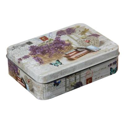 China Square Tin Can With Lavender Sustainable High Quality Multifunctional Design for sale