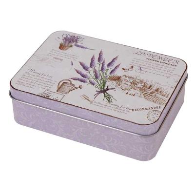 China Sustainable Square Tin Can With Flower High Quality Multifunctional Design for sale