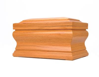 China A008 American Style Burial Supplies Wholesale Solid Oak Wood Human Cremation Urns for sale