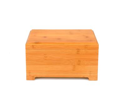 China Hand Paint Modern Bamboo Wooden Urn Cremation Urn Human Burial Accessories for sale