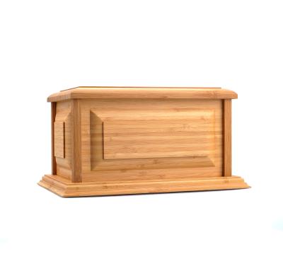 China Factory Wholesale Memorable Funeral Casket Human Cremation Cremates Urn Bamboo Box for sale