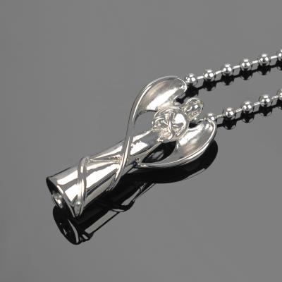 China American Silver Cremation Urn Pendants Angel Shaped Cremation Charms And Style Pendant Necklace for sale