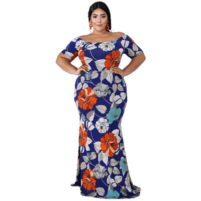 China 2021 Hot Style Fashion Colorful Women Breathable Wrapped Chest Plus Size Off-the-Shoulder Dress for sale