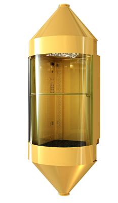 China Panoramic Exterior Glass Elevator With Permanent Magnet Synchronous Direct Drive for sale