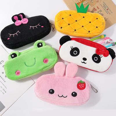 China Wholesale Stationery Bag Creative Gift Stationery Box Animal Primary School Student Pen Bag Cartoon Pencil Bag Durable Cute Plush for sale