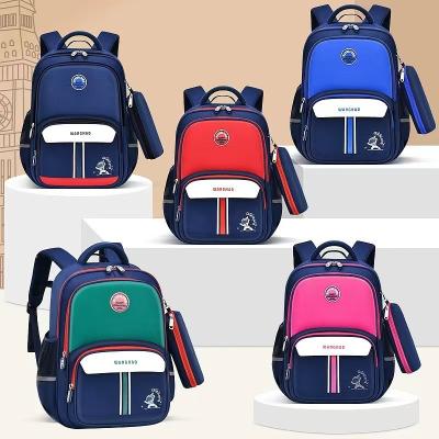 China Primary school waterproof backpack for boys and girls in the first grade thorn protection weight reduction style British children's backpack for sale