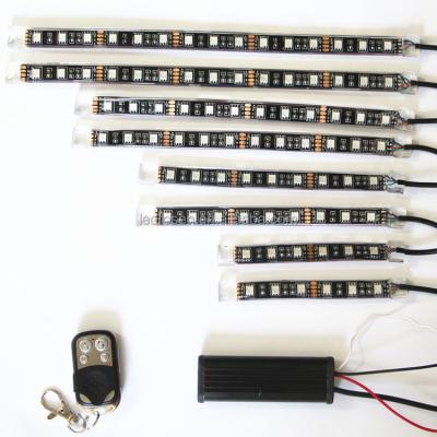 China 8pcs RGB Motorcycle Led Neon Strip Light Kit Glow Strip with Remote Controller ROSEN for sale