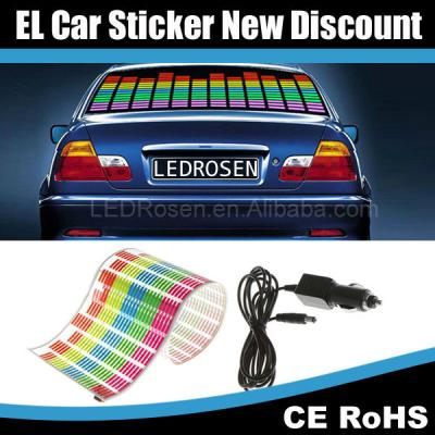 China Colorful Flash Windshield Stickers Car Sticker Music Rhythm LED EL Light Lamp Noise Activated Equalizer for sale