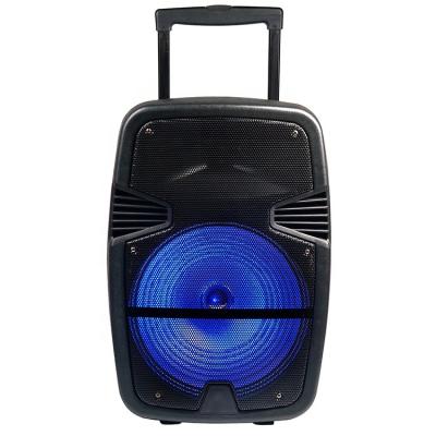 China EZCast Factory Direct 15 Inch LED USB BT Trolley Portable Wireless Speaker For Party for sale