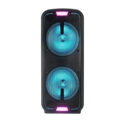 China Fashionable Party Portable Custom Outdoor Karaoke BT DJ Logo 15 Inch Dual Cart Speaker for sale