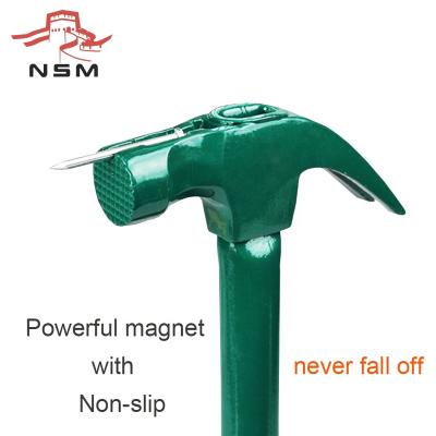 China 16oz Nail Hammer NSMTools Construction Hammer Steel Pipe Handle Square Head Claw Hammer for sale