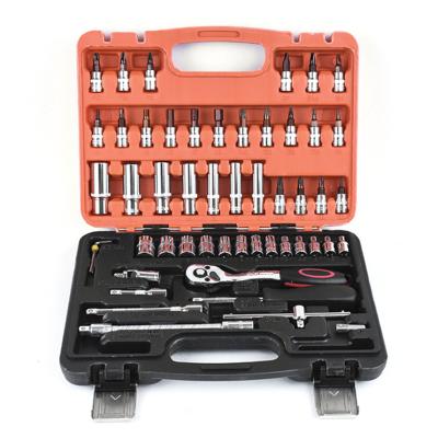 China Auto Car Repair Tools TOPWT High Grade Car Auto Repair Tools 53 Pcs Socket Wrench Tool Kits Box TWT6053 for sale