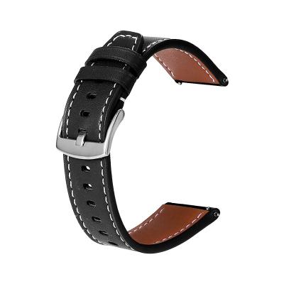 China Trendy Fashion Handmade Crazy Horse Leather For Huawei Watch 20mm Watch Band Leather Strap 22mm for sale