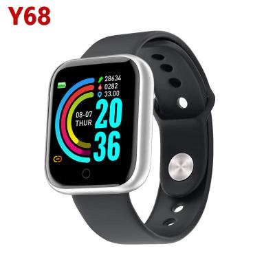 China Pro Touch Screen Sport Smartwatch Y68 Blood Pressure Bracelet Heart Rate Monitoring Waterproof D20 I7 Smart Watch Y68 Max for sale