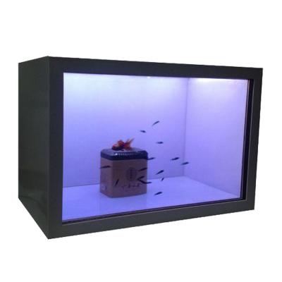 China 46 inch new style commercial touch advertising transparent display screen display cabinet screen 1020*576mm for sale