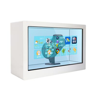 China 46/49/55/65 inch 3d hologram indoor advertising box transparent led display screen for sale