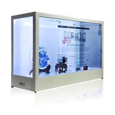 China 46/49/55/65 inch 3d hologram indoor advertising box transparent led display screen for sale