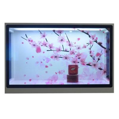 China 46/49/55/65 inch 3d hologram indoor advertising box transparent led display screen for sale