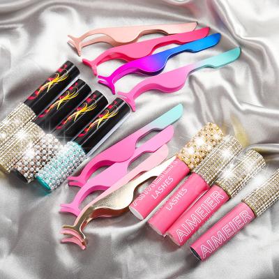 China Hot Selling Custom Logo Plastic Eyelash Applicator Eyelashes Tweezers OEM Tool for sale