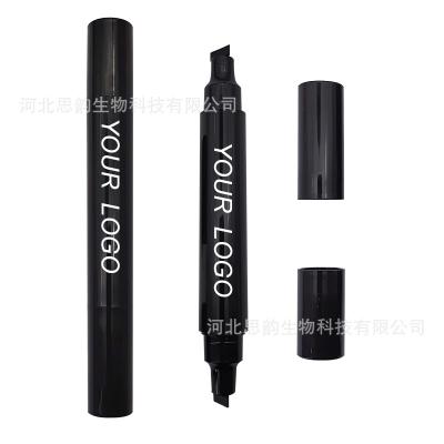 China 25-30 Periods No Logo Waterproof Double Head Liquid Eyeliner Stamp With 2 Eraser Double Sided Winged Eyeliner Pen for sale