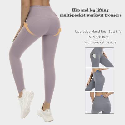 China Breathable Hot Selling Lulu High Butt Lift Identical Woman Fast And Free Multi Pocket Yoga Pants for sale