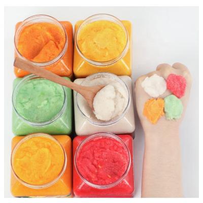 China Exfoliator Factory Private Label Natural Herbal Set Skin Vitamin C Spa Fruit Cleansing Body Scrub for sale