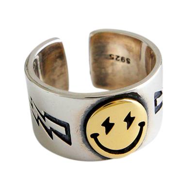 China Romantic Band Ring Cute Statement Ring for Gilrs and Women Smiley Face Ring Open Adjustable for sale