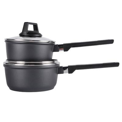 China PFOA Free 16 / 18cm Sustainable Aluminum Non Stick Coating Saucepan With Lid Induction Bottom for sale