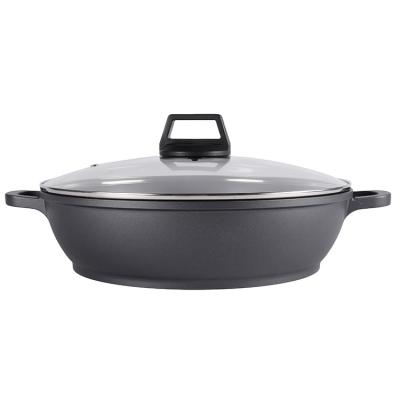 China Sustainable Stick PFOA Free Cook Shallow Pot / Casserole 28 / 32cm Non With Lid Induction for sale