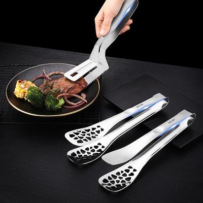 China Stainless Steel Multifunctional Steak Bread Grill Clip Household Viable Pancake Fry Fish Shovel BBQ Grilling Tongs for sale