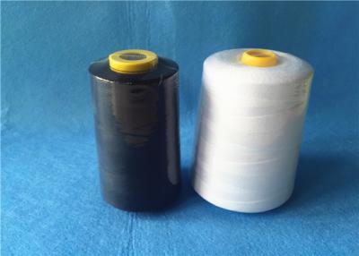 China Waxed 40/2 3000Y 100% core spun polyester sewing thread with black / white color for sale