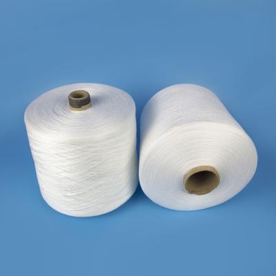 China 20-60s Spun Raw White Yarn 100 Polyester Spun Yarn On Plastic Tube for sale