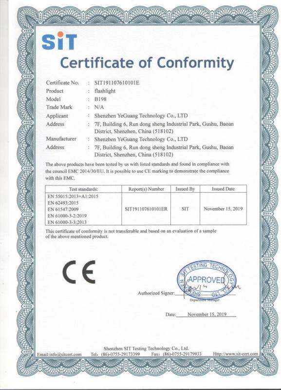 CE - Shenzhen Yeguang Technology Co., Ltd.