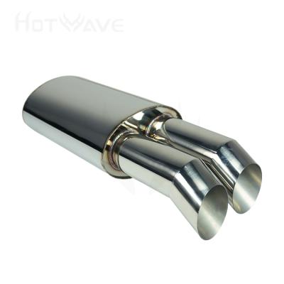 China HOTWAVE For Intake Exhaust Muffler Universal 3 Universal Slope Slope Double Tip 2.5