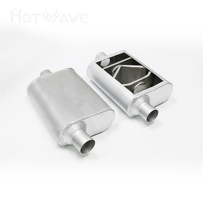 China VX3042 HOTWAVE 100% Gauge Aluminized Exhaust Muffler Highflow Muffler Heavy Steel Universal Sports Exhaust for sale