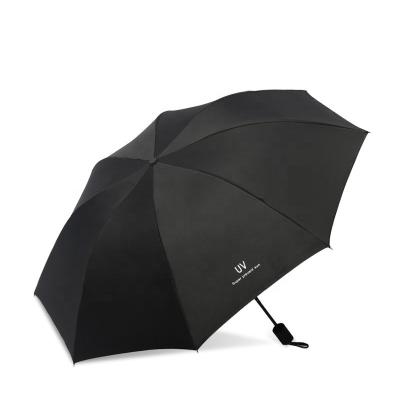 China CLASSIC Hot Selling Three Fold Black Coated Customization Available UV Automatic Folding Umbrella foldable for sale