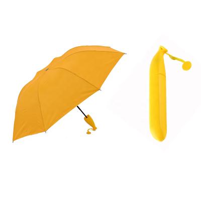 China Cute Factory Wholesale Silver Coated Plastic Case New Design UV Blocking Banana Shaped Umbrella for sale