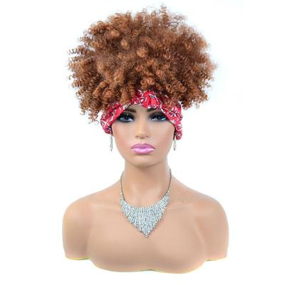 China Wholesale Different Kinky Curly Synthetic Brazilian Half Wig With Headband For Black Women for sale