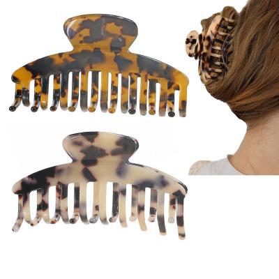 China Mordern 2022 Hot Selling Large Shell Accessories Strong Hold Hair Clips Square Acetate Hair Claw Clip Turtle Clips For Thick Hair for sale